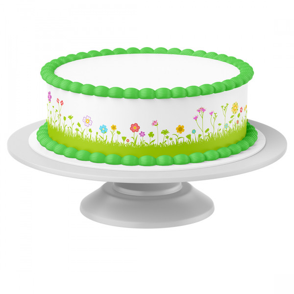 Tortenband Blumenwiese 2 essbar - 4 Stück á 24cmx5cm
