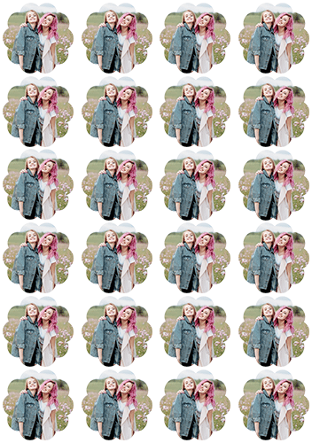 Printed wafers flower shape 5cm - 20 pieces