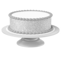 Cake Ribbon Silver Optic edible- 4 Pieces á 24cmx5cm Cake Ribbon Silver Optic edible- 4 Pieces á 24cmx5cm