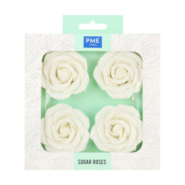 PME Weiße Zuckerrosen - 62mm - 4 Stk