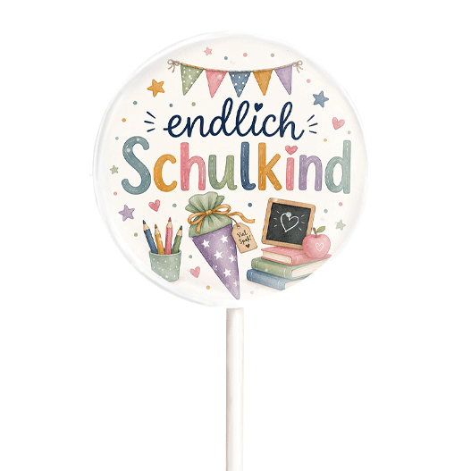 MotivLolli endlich Schulkind | Zuckertüte Blau oder Lila | Einschulung