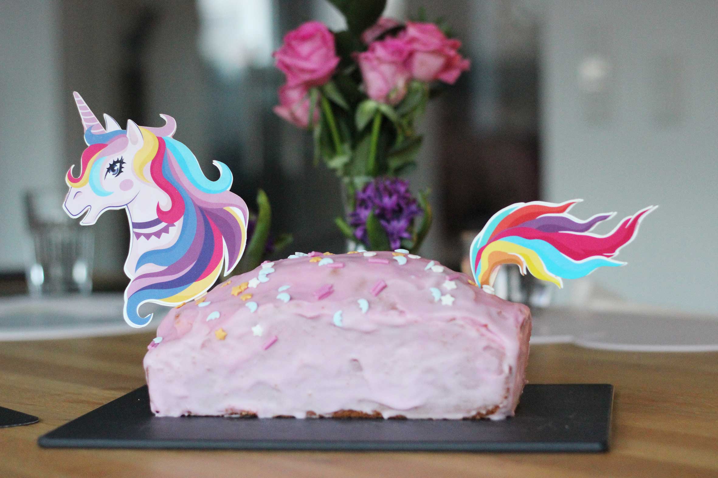 Fondant Kuchen-Einstecker - Einhorn | Tortenbild-Druckerei