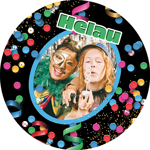 Cake Picture Carnival Confetti Round
