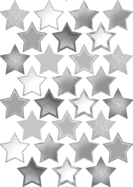 Oblaten Sternform in Silberoptik