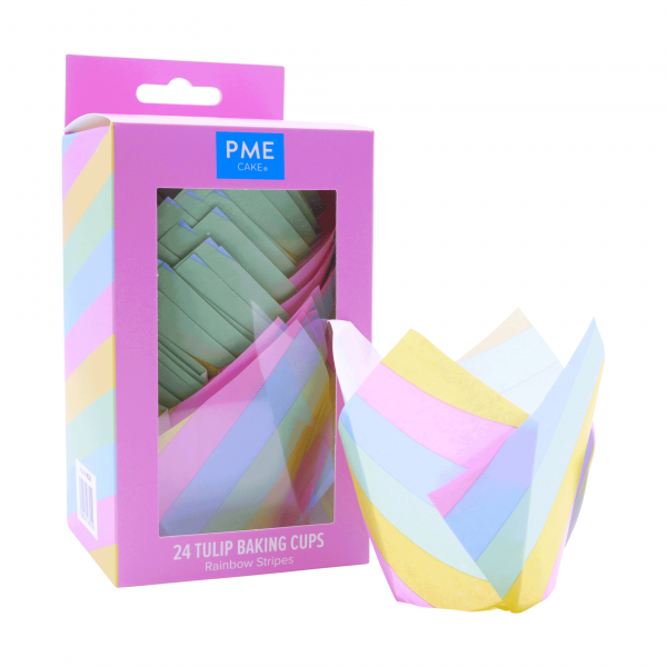 PME Tulpen Muffinform Regenbogen-Streifen