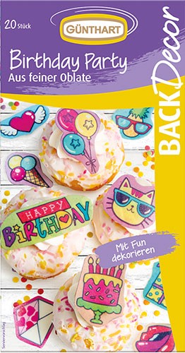 Birthday-Party Aufleger - Oblatenpapier