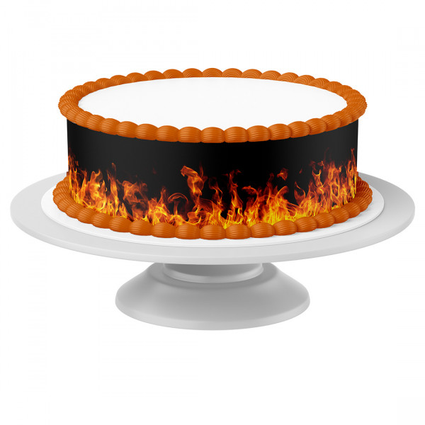Tortenband Feuer essbar - 4 Stück á 24cmx5cm