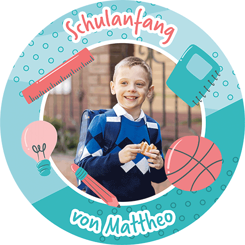Picture Cake Topper school enrolment motif 1 Round