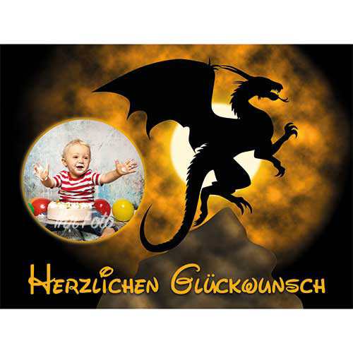Tortenbild Drache Rechteckig