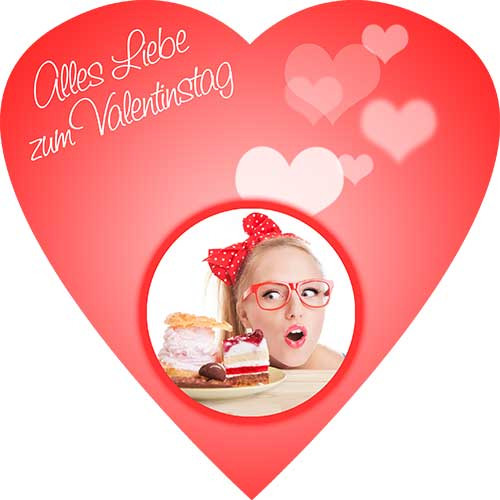Tortenbild Valentinstag Herzbokeh Herzform