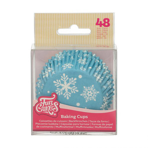 FunCakes - Backförmchen - Schneeflocke hellblau - 48 Stk