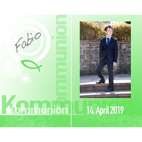 Tortenbild Kommunion - Konfirmation Rechteckig Motiv 15 Grün