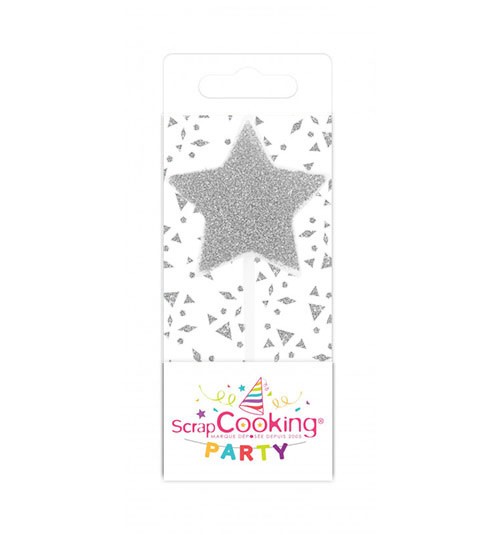 ScrapCooking Mini Kerze Stern - silber