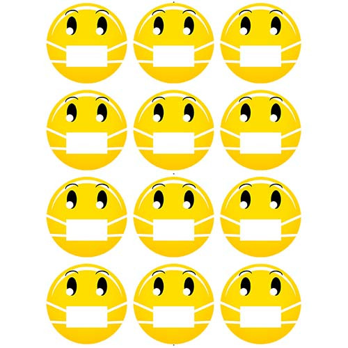 Bedruckte Oblaten Smiley mit Maske gegen Covid