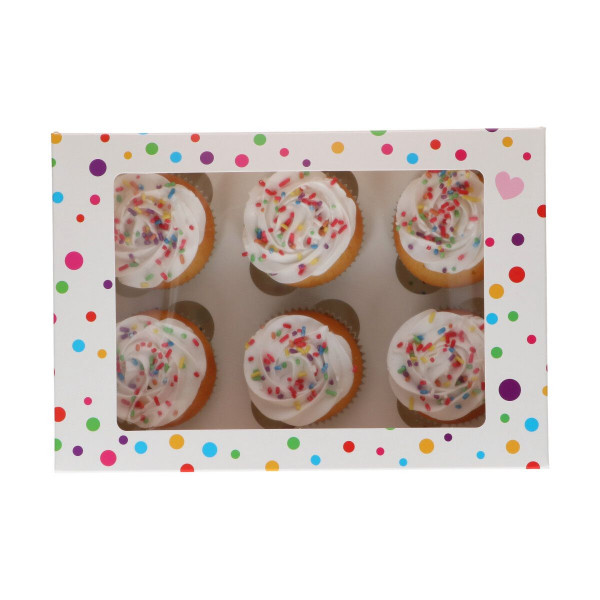 Cupcake Box - für 6 oder 12 Stk - Konfetti