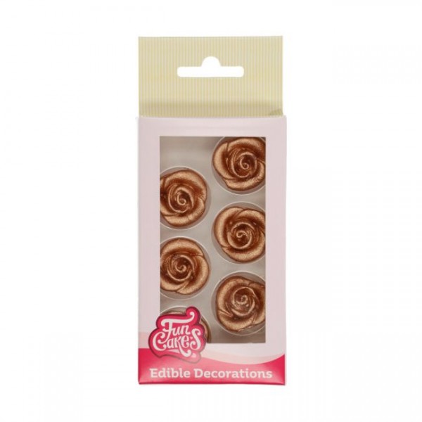 FunCakes - Marzipan Dekorationen - Rosen Bronze Gold