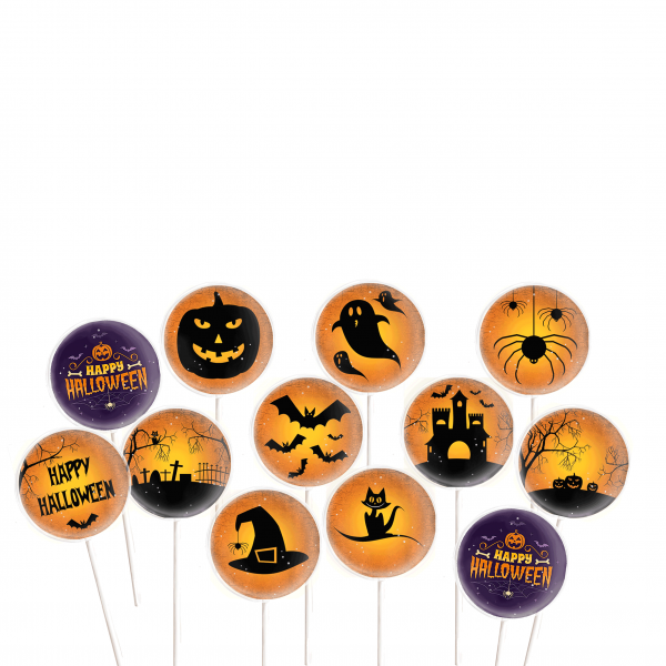 MotivLolli Set Halloween orange 12Stk