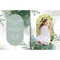 Tortenbild Kommunion - Konfirmation Aquarell Grün Rechteckig Tortenbild Kommunion - Konfirmation Aquarell Grün Rechteckig