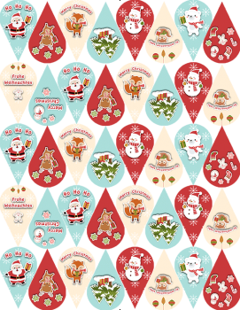 Printed wafer pins with Christmas motifs Cute