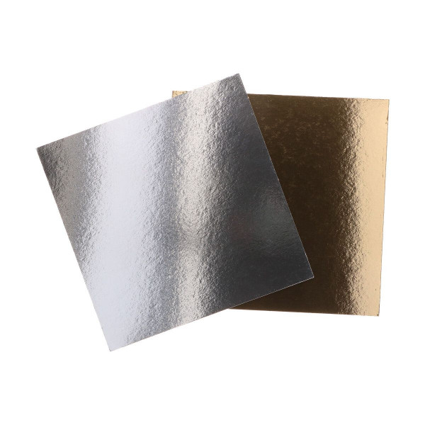 Tortenplatte quadratisch 20 x 20cm 1mm stark gold/silber 3 Stück