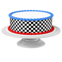 Tortenband Checkered Flag SCHWARZ essbar - 4 Stück á 24cm x 5cm Tortenband Checkered Flag SCHWARZ essbar - 4 Stück á 24cm x 5cm