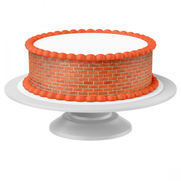 Tortenband Backsteinwand essbar- 4 Stück á 24cm x 5cm