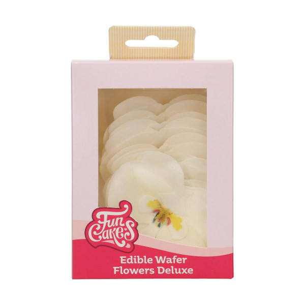 FunCakes Essbare Papierblumen Deluxe Orchidee Weiß Mittel