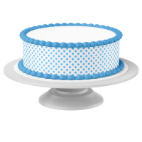 Cake ribbon blue dots edible - 4 pieces á 24cm x 5cm Cake ribbon blue dots edible - 4 pieces á 24cm x 5cm
