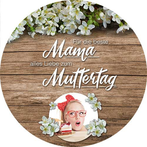 Picture Cake Topper mothers day motif 2 Round