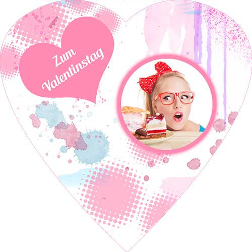 Tortenbild Valentinstag Aquarell Herzform