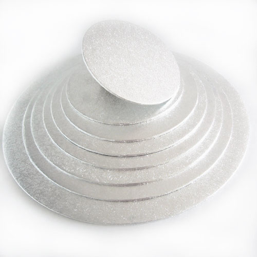Cake Board silver - round - 25cm - 4mm thick