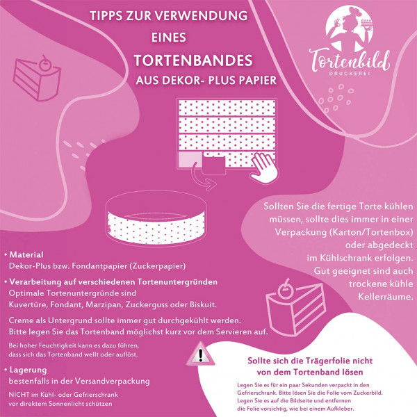 Cake Ribbon Ladybug edible- 4 Pieces á 24cmx5cm