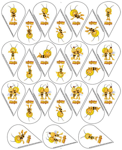 Oblaten Einstecker von Biene Maja Weiß - verschiedene Größen