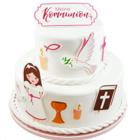 Fondant Kuchen-Tattoo - Kommunion Mädchen Fondant Kuchen-Tattoo - Kommunion Mädchen