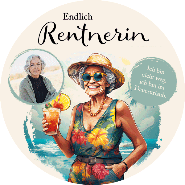 Tortenbild Rente - Endlich Rentnerin mit Foto