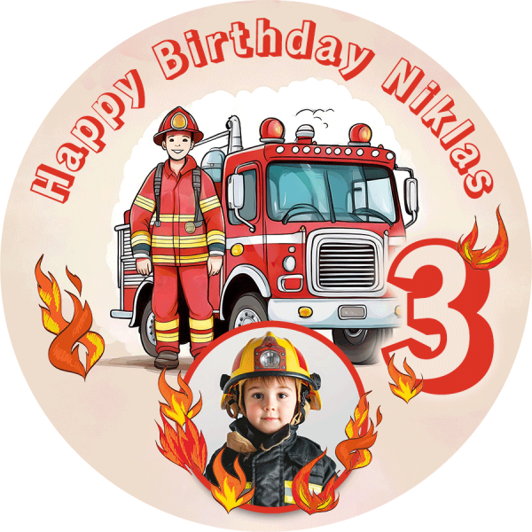 Tortenbild Geburtstag - Feuerwehrmann