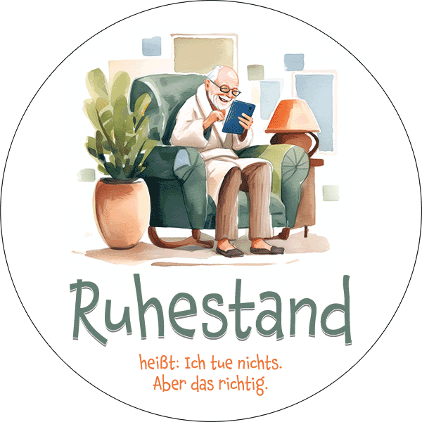 Tortenbild Rente - Ruhestand lesender Opa