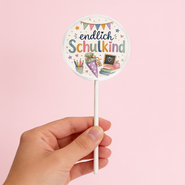 MotivLolli endlich Schulkind | Zuckertüte Blau oder Lila | Einschulung