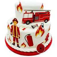 Fondant Kuchen-Tattoo - Feuerwehr Fondant Kuchen-Tattoo - Feuerwehr