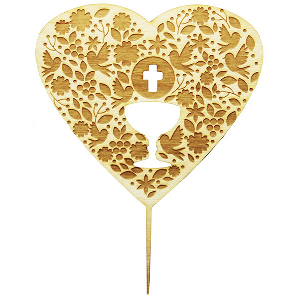 CakeTopper - Heart with cup
