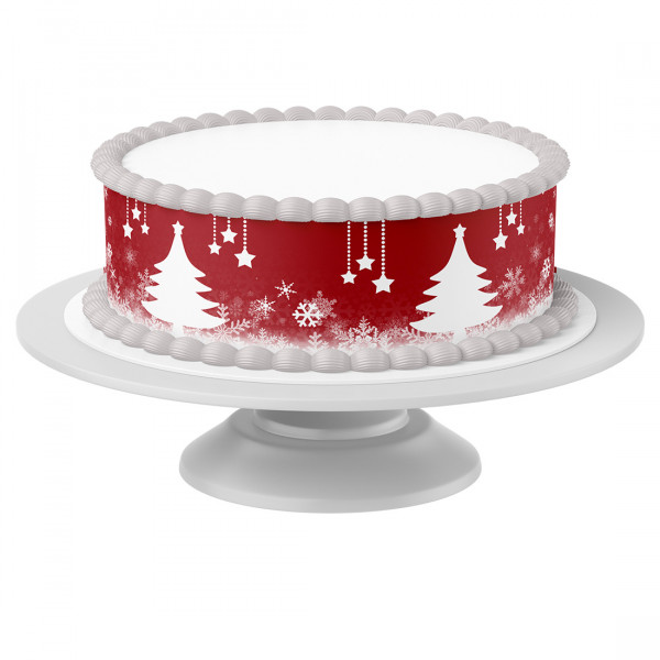 Tortenband Weihnachten 1 essbar - 4 Stück á 24cm x 5cm
