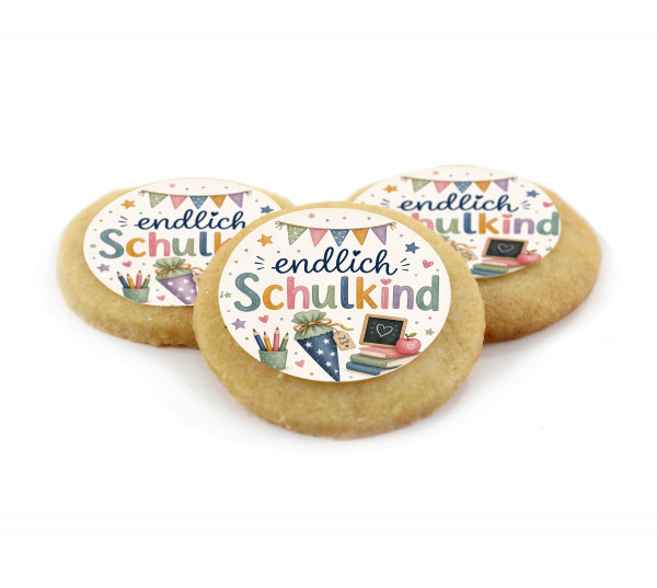 MotivCookies endlich Schulkind | Zuckertüte Blau oder Lila | Einschulung