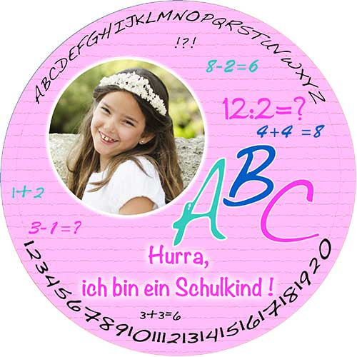 Picture Cake Topper school enrolment motif 4 Round