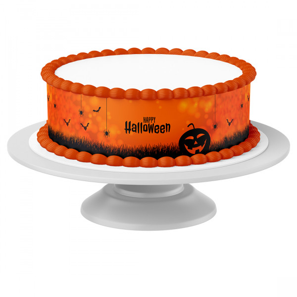 Tortenband Happy Halloween essbar- 4 Stück á 24cm x 5cm