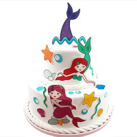 Fondant Kuchen-Tattoo - Meerjungfrau Fondant Kuchen-Tattoo - Meerjungfrau