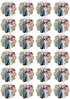 Bedruckte Oblaten Blumenform 4cm - 24 Stück Bedruckte Oblaten Blumenform 4cm - 24 Stück