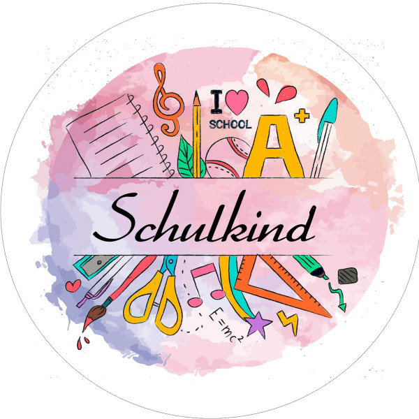 Bedruckte Oblaten Einschulung Schulkind Rosa