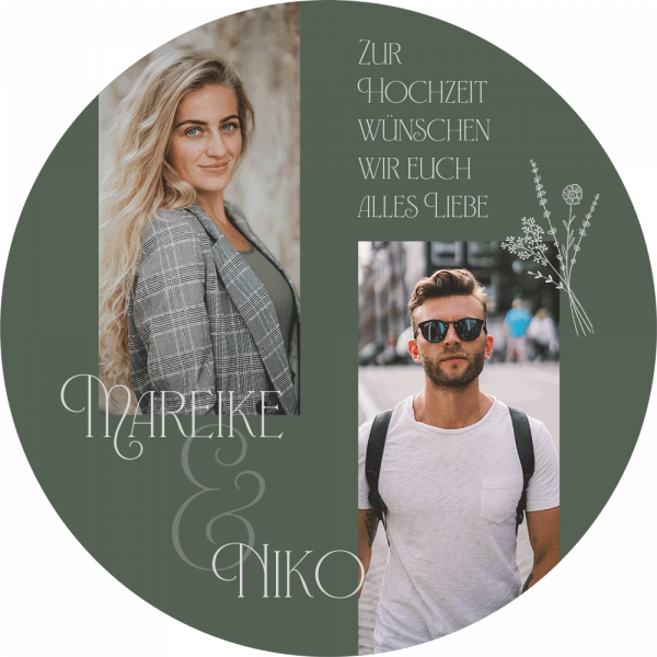 Tortenbild Hochzeit - Bohemian Dunkelgrün