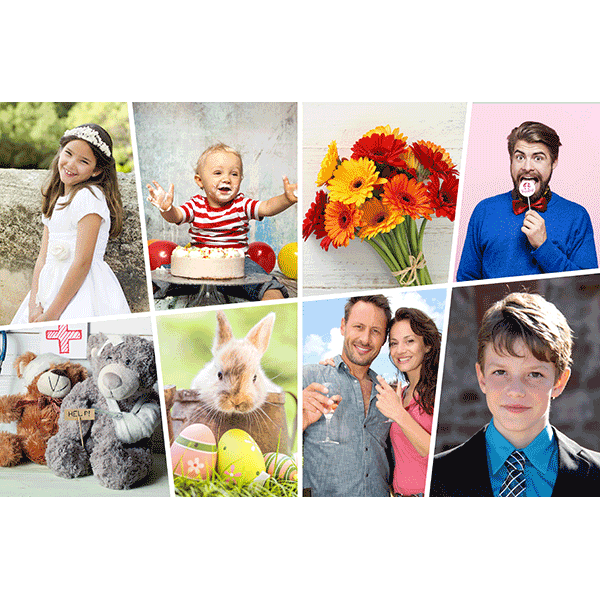 Tortenbild Collage Rechteckig - 8 Bilder