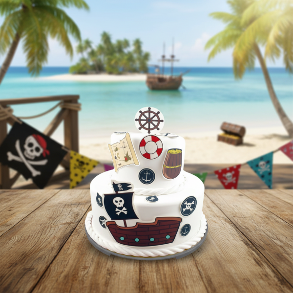Fondant Kuchen-Tattoo - Pirat